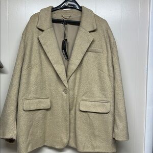 Future Collective Beige Wool Blend coat